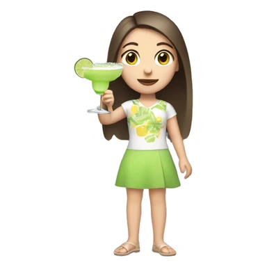 Pale brunette girl holding margarita  sticker