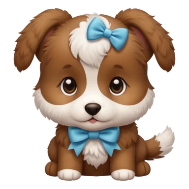 This puppy 🐶 with a bow sticker