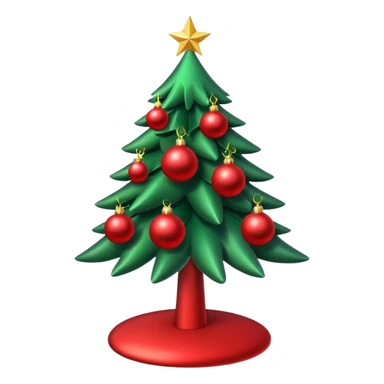 Red christmas tree sticker