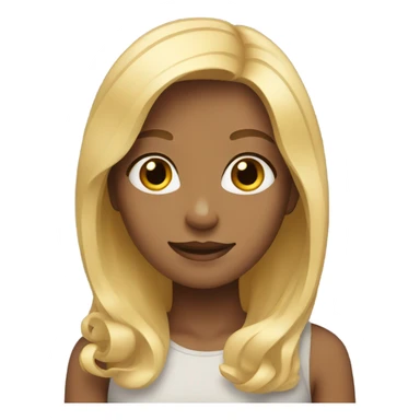 girl blond hair whit blond sticker