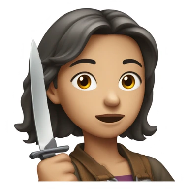 Girl holding a knife sticker