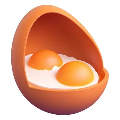 simple and cute 3D emoji style egg sticker