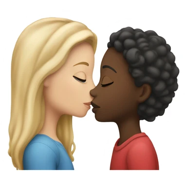 one white girl and one black girl kissing sticker