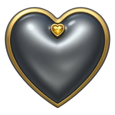 Dark grey metallic heart lined with gold gems sticker