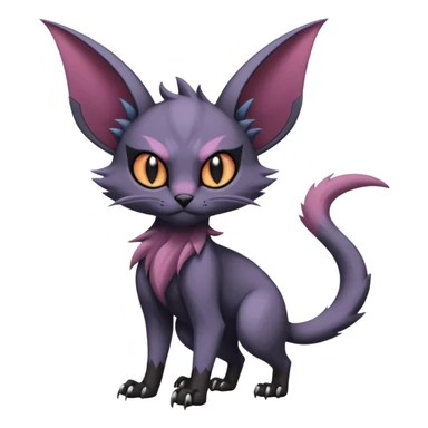 dark edgy dull pointy edgy Noivern-Noibat-Purloin-Torracat-Lykoi-Caracal-bat-cat-Fakemon-fusion-hybrid-creature sticker