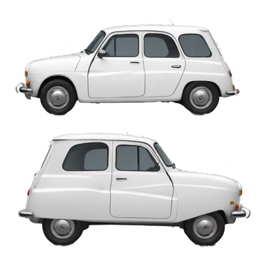 Renault 4L white sideway sticker