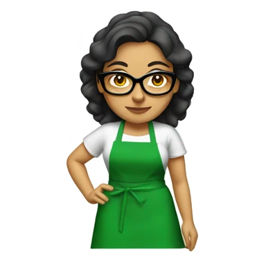 mexican lady green apron  with glasses cooking tacos sticker