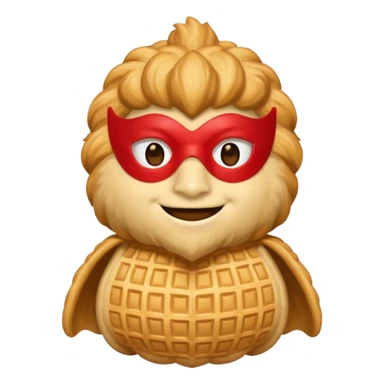 a hero who wear Waffle costume  with a hero mask  sticker