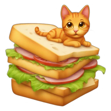 A red cat on a sandwich sticker