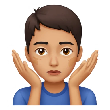 Scream painting hands on face sticker