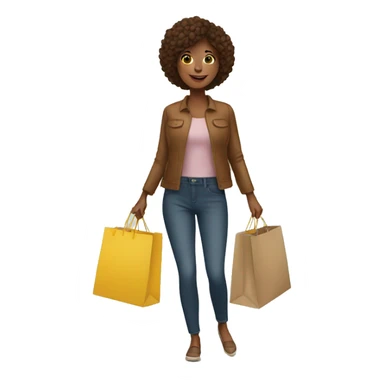 woman with shopping bags sticker