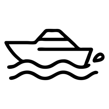 outline icon of a speedboat splashing water sticker