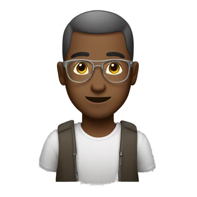 Buzz cut brun guy with glas sticker