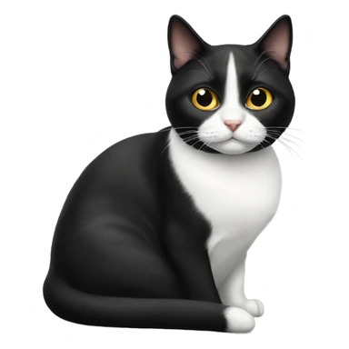 Tuxedo cat hungry sticker