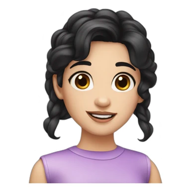 violetta girl black hair sticker