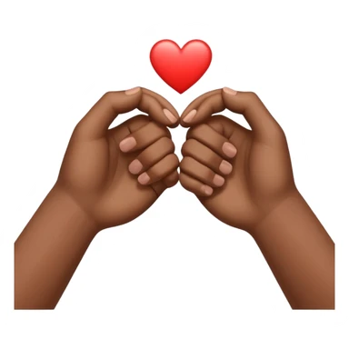 une main blanche et une main marron qui forme un coeur comme ça 🫶🏾 sticker