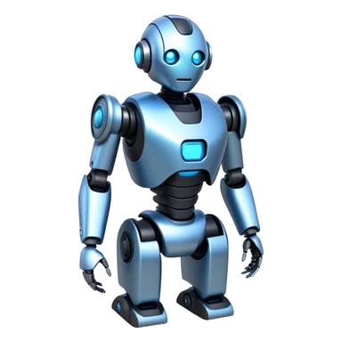 A futuristic robot with a sleek metallic body and glowing features sticker