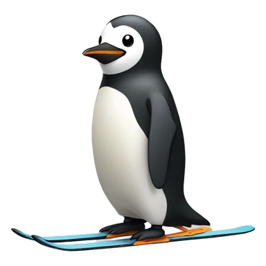 Cute simple penguin skiing  sticker