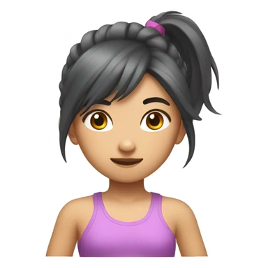 Chinese girl with medium hair flexing sticker