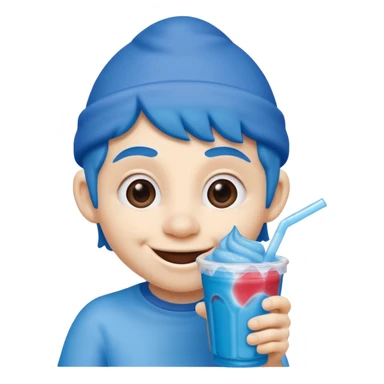 smurf drinking slurpee sticker