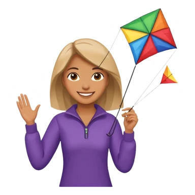 woman holding kite sticker