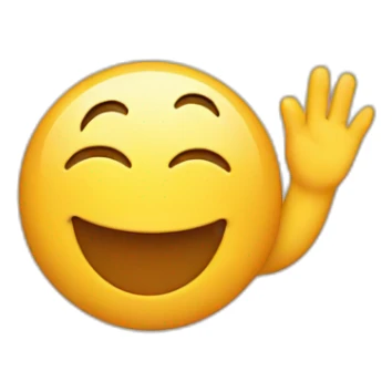 a happy smiley waving hi sticker