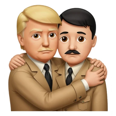 Donald Trump and Hitler hugging naked sticker