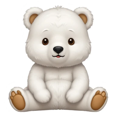 a cute sitting white bear sticker