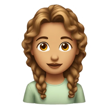 niña pelo castaño ondulado sticker