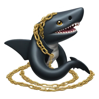 A black snake and a Shark , both rappers with gold chains sticker