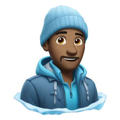 Cool guy frozen in ice sticker