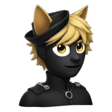 chat noir avec une petit tache noir sous le cou sticker