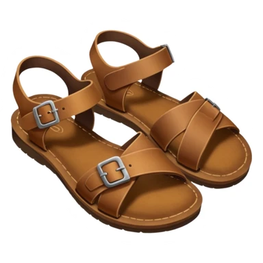 emoji de sandália papete marrom sticker