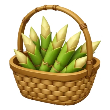 bamboo basket, bamboo shoots sticker