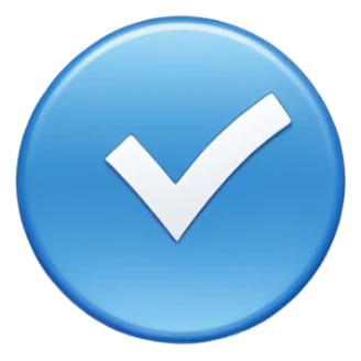 Blue circle  with a whitw check mark in the cenfer  sticker