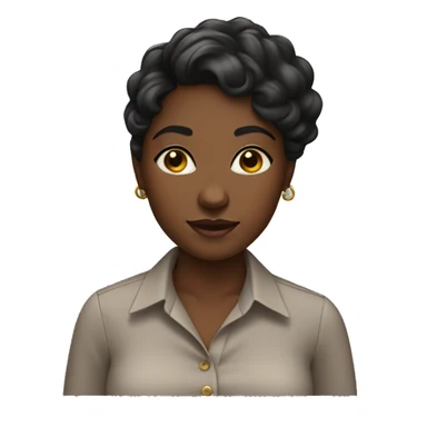 black girl with button up blouse sticker