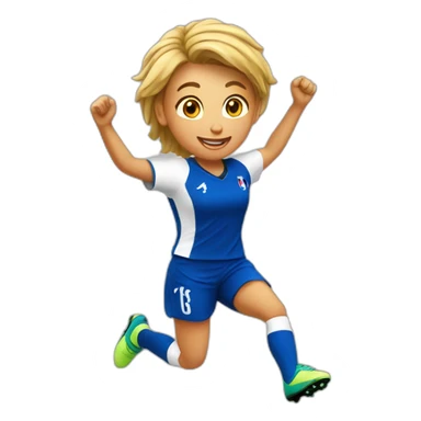 French female soccer player jumping sticker