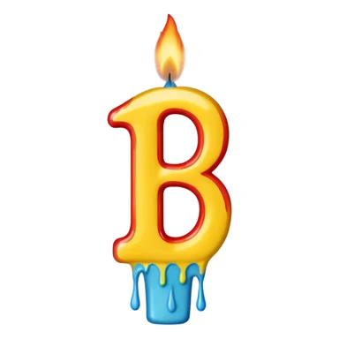 Birthday candles with the shape of the number 15 sticker