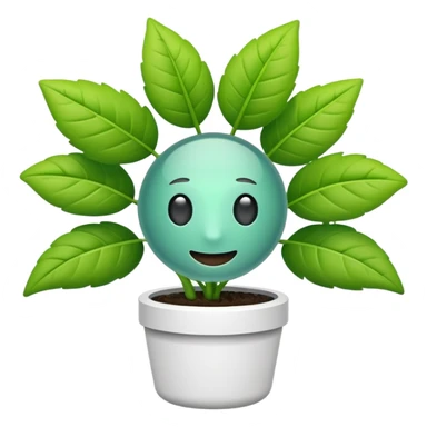 air purification emoji with a plant and fresh air symbol sticker