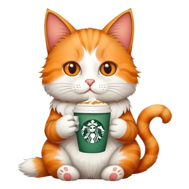 Cat with Starbucks  sticker