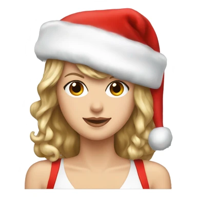 Taylor Swift with a Santa Claus hat sticker