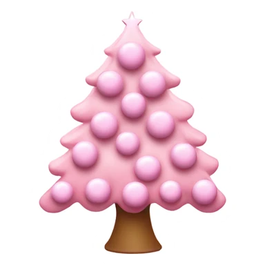 Light pink christmas tree with shiny balls on it  sticker