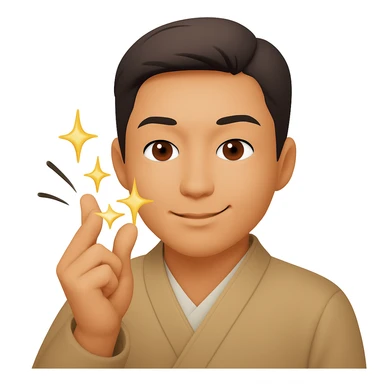 Add dynamic finger snap motion lines and sparkles to emphasize the snapping action, keep the emoji style and original colors. sticker