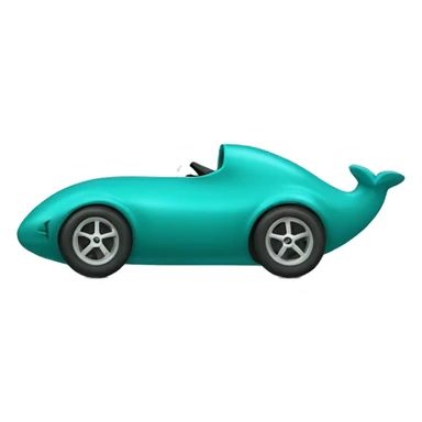 teal seal zooming along in teal racecar side view sticker