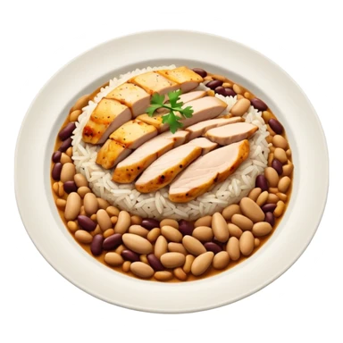 Rice with beans and chicken breast  sticker