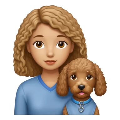 Girl with a Labradoodle  sticker