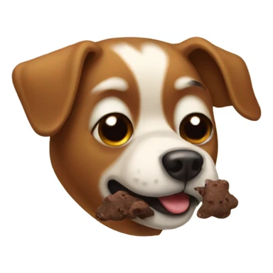Dog with poop sticker