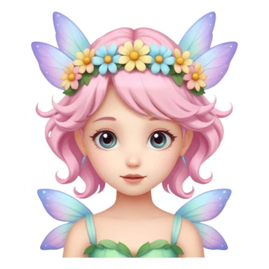 cute pastel fairy girl flower head decoration sticker