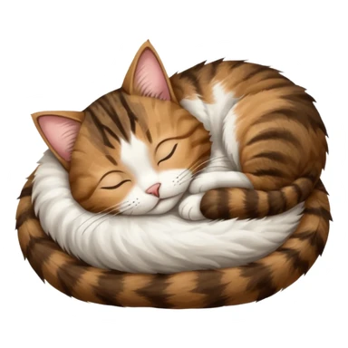 dark brown tabby and white cat sleeping rolled over and upside down sticker