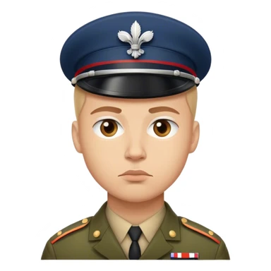 photorealistic serious french soldier sticker